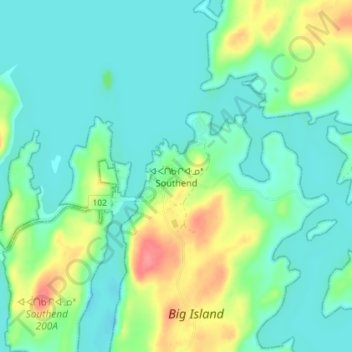 Southend topographic map, elevation, terrain