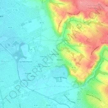 Cazalbarbier topographic map, elevation, terrain