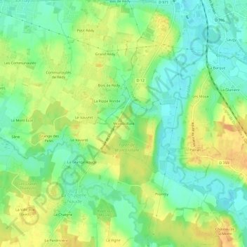 Montbrillant topographic map, elevation, terrain
