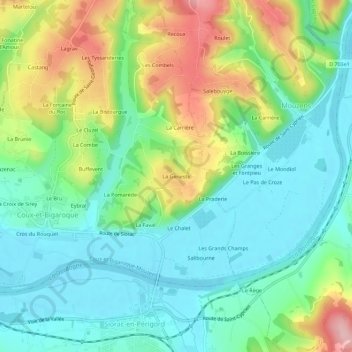 La Geneste topographic map, elevation, terrain