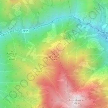 La Collina topographic map, elevation, terrain
