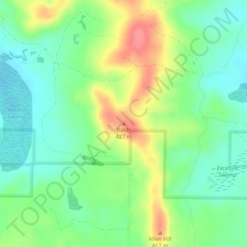 Baldy topographic map, elevation, terrain