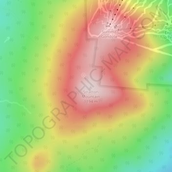Stratton Mountain topographic map, elevation, terrain
