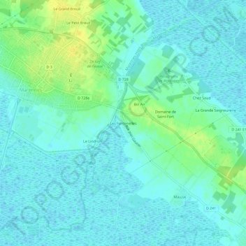 Les Fontenelles topographic map, elevation, terrain