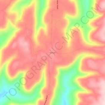 Sunset topographic map, elevation, terrain