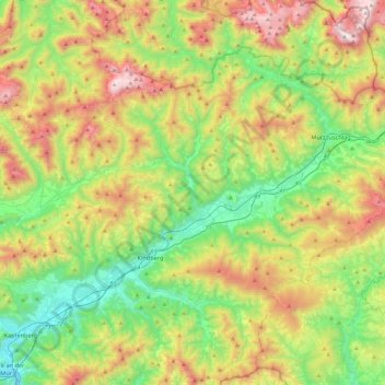 Sankt Barbara im Mürztal topographic map, elevation, terrain