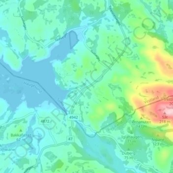Ekrene topographic map, elevation, terrain
