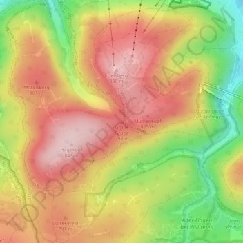 Große Grube topographic map, elevation, terrain