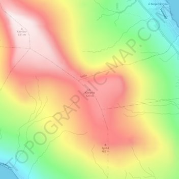 Klórarin topographic map, elevation, terrain