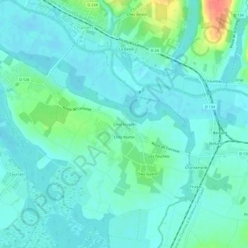 Chez Fruger topographic map, elevation, terrain
