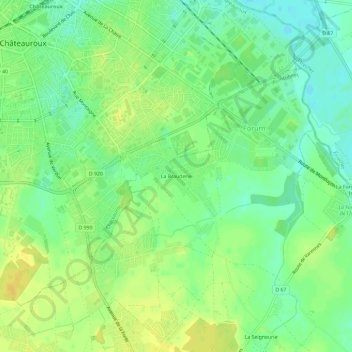 La Brauderie topographic map, elevation, terrain