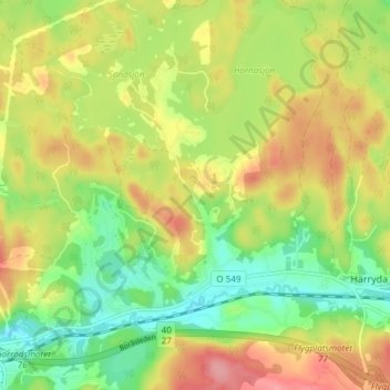 Skårtorp topographic map, elevation, terrain