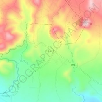 Mikinduri topographic map, elevation, terrain
