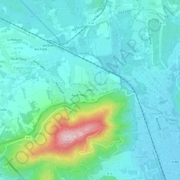 Salbert topographic map, elevation, terrain