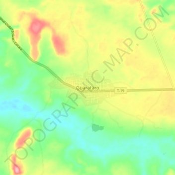 Guarataro topographic map, elevation, terrain