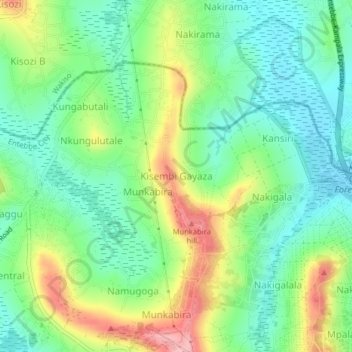 Kisembi Gayaza topographic map, elevation, terrain