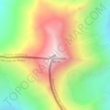 Cerro Manchado topographic map, elevation, terrain