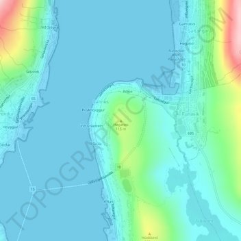 Høganes topographic map, elevation, terrain