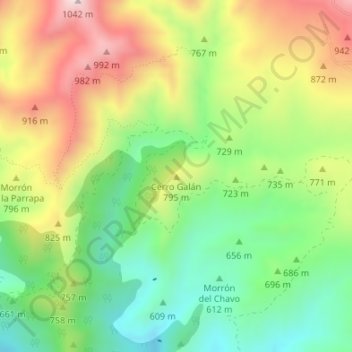 Cerro Galán topographic map, elevation, terrain