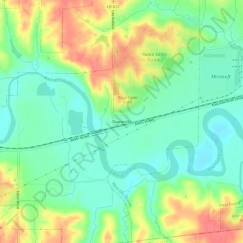 Booneville topographic map, elevation, terrain