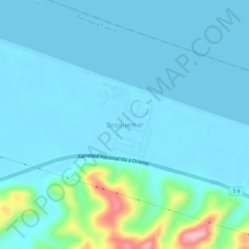 Bosquemar topographic map, elevation, terrain