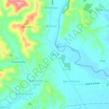 Bancal topographic map, elevation, terrain