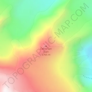 Cerro San Juan topographic map, elevation, terrain