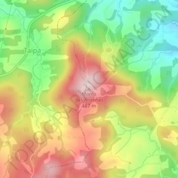Morro das Antenas topographic map, elevation, terrain