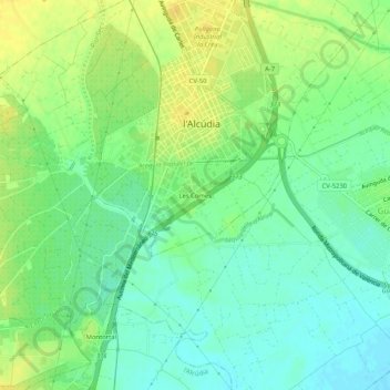 Les Comes topographic map, elevation, terrain
