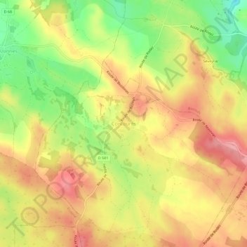 Concourès topographic map, elevation, terrain