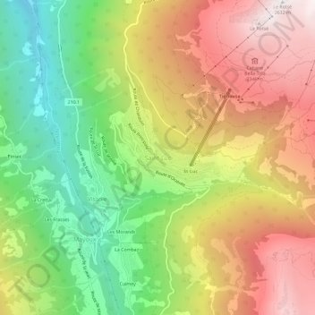 Saint-Luc topographic map, elevation, terrain