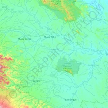 Tabir Timur topographic map, elevation, terrain