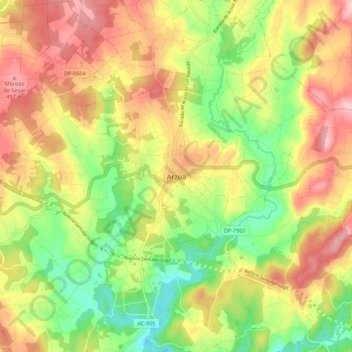 Arzúa topographic map, elevation, terrain