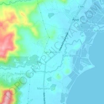 San Antonio topographic map, elevation, terrain