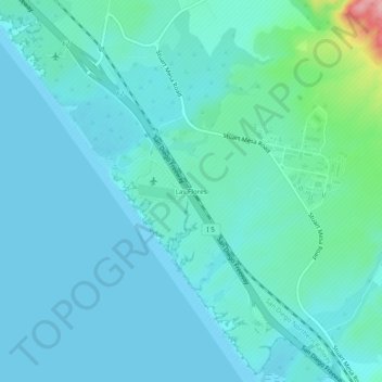 Las Flores topographic map, elevation, terrain