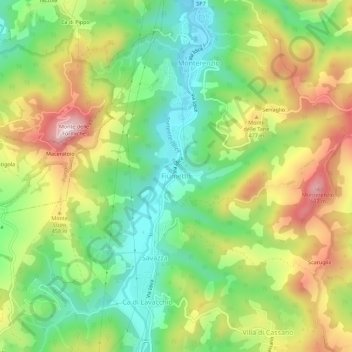 Fiumetto topographic map, elevation, terrain