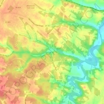 Jordan Springs topographic map, elevation, terrain