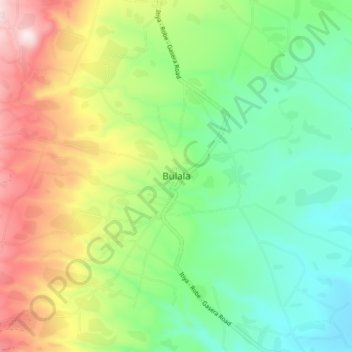 Bulala topographic map, elevation, terrain