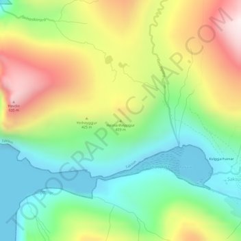 Heimariheyggjur topographic map, elevation, terrain