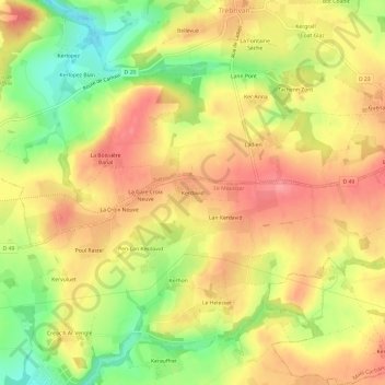 Kerdavid topographic map, elevation, terrain