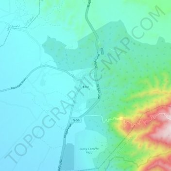 Pezu topographic map, elevation, terrain
