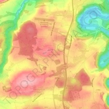 Magnedens topographic map, elevation, terrain