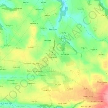 Dinaou topographic map, elevation, terrain
