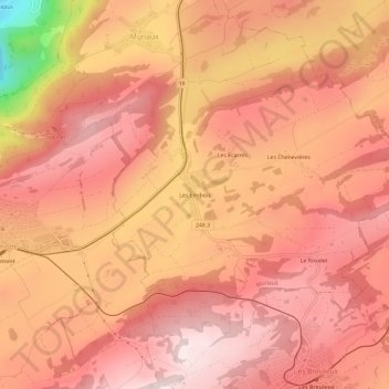 Les Emibois topographic map, elevation, terrain