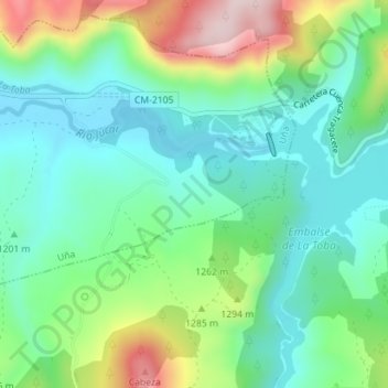 Huelga del Escobar topographic map, elevation, terrain