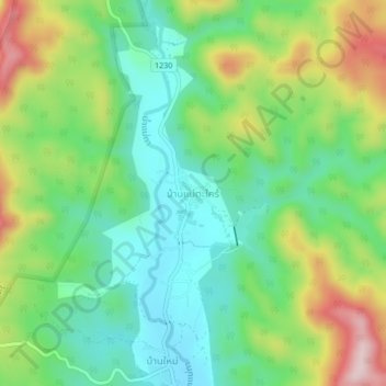 Ban Mae Tha Krai topographic map, elevation, terrain