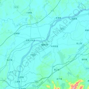Zhangshu topographic map, elevation, terrain