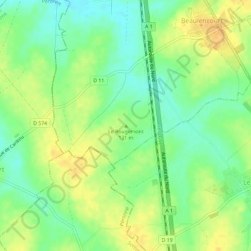 Le Rougemont topographic map, elevation, terrain