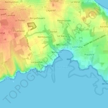 Mez Tal-er-Port topographic map, elevation, terrain