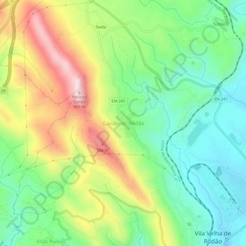 Gavião do Ródão topographic map, elevation, terrain